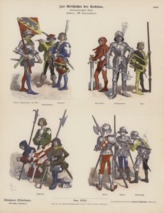 Costumes militaires suisses du 15ème siècle - German School