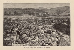 Temple de Zeus, Olympie (gravure) - German School