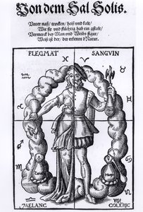 Les quatre humeurs, de Quinta Essentia par Leonhart Thurneisser zum Thurn (1531-1596) publié à Leipzig, 1574 - German School