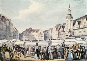 La Foire de Leipzig en 1830 - German School