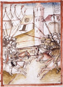 Les Romains attaquent Augsbourg, vers 1490 - German School