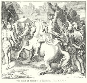 Le Siège de Jéricho, Josué, ch vi, ver 13 (gravure) - German School