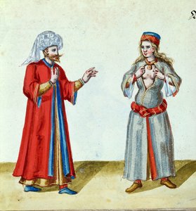 Le Turc et la Courtisane, fin du XVIe siècle - German School