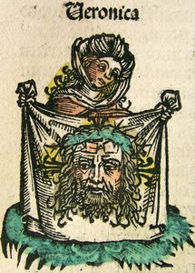 Le Voile de Véronique, publié dans la Chronique de Nuremberg, 1493 - German School