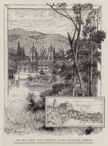 La Villa Reiss, près de Cronberg, montagnes du Taunus, Allemagne (gravure) - German School