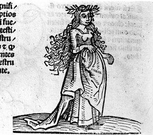 La Vierge - dans le Traité de Johannes Angeli De Magnisconnectionibue annorum revolutionibus ac eorum perfectionibus. Augsbourg, Erhard Ratdolt - German School