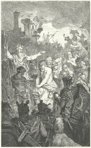 Le baptême de Clovis Ier, roi des Francs, 496 (gravure) - German School