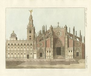 La cathédrale ou église métropolitaine de Séville (gravure en couleur)