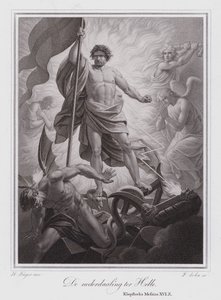La descente aux enfers (gravure) - German School