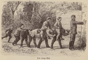 Le jeu du cheval long (gravure)