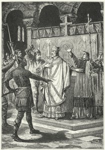 Le meurtre de Thomas Becket dans la cathédrale de Canterbury - German School