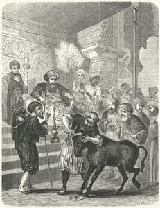 Le paysan et son âne devant le calife Harun al-Rashid - German School