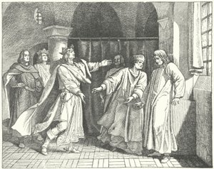 La réconciliation de Louis IV et Frédéric le Bel, prétendants rivaux au trône allemand - German School