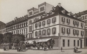 Café du théâtre, Goldner Schild (lithographie) - German School