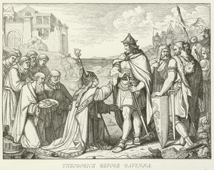 Théodoric devant Ravenne - German School
