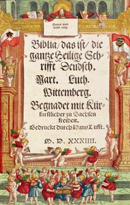 Page de titre de la Bible de Luther, vers 1530 - German School