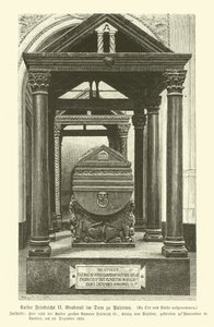 Tombeau de Frédéric II, empereur romain germanique, dans la cathédrale de Palerme, Sicile - German School