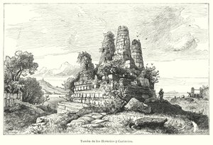 Tombe des Horaces et des Curiaces, guerriers de la légende romaine antique - German School