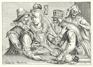 Vrai et faux amour (gravure) - German School
