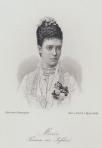 Tsarine Maria Feodorovna, épouse du tsar Alexandre III de Russie (gravure) - German School