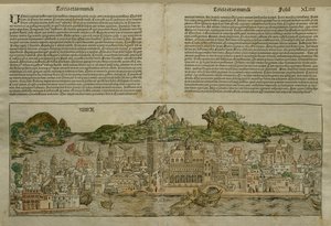 Vue de Venise, illustration du Liber Chronicarum par Hartmann Schedel publiée à Nuremberg, 1493
