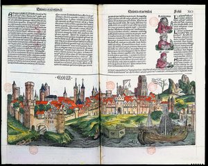 Vue de la ville de Cologne, de la Chronique de Nuremberg par Hartmann Schedel, 1493 - German School