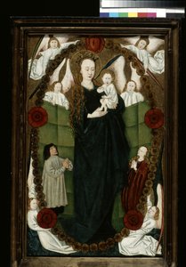 Vierge du Rosaire avec patrons et anges - German School