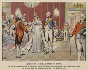 Mariage du prince héritier Frédéric-Guillaume de Prusse et de la princesse Louise de Mecklembourg-Strelitz au palais royal, Berlin, 24 décembre 1793