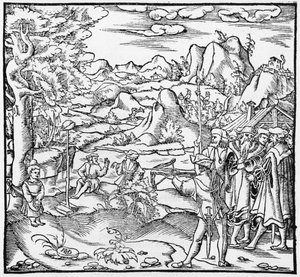 Guillaume Tell, illustration de Cosmographie Universelle par Sébastien Munster (1488-1552) Bâle, publié en 1559 - German School