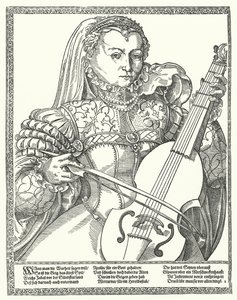 Femme jouant du violoncelle - German School