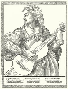 Femme jouant de la guitare - German School