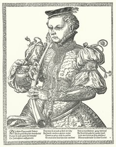 Femme jouant du cor - German School