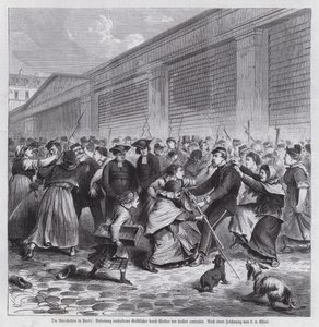 Les femmes du marché des Halles libérant des membres du clergé de la captivité, Commune de Paris - German School