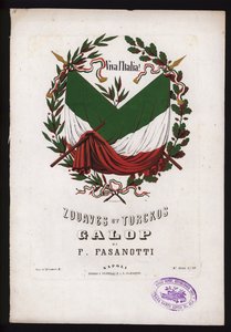 Zouaves et Turcos, galop par F Fasanotti, couverture de partition - German School