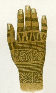 exemple de motifs de tatouage de main Dayak, Bornéo, 1894 - German School