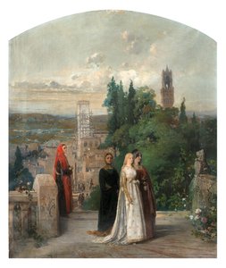 Dante et Béatrice - Gerolamo Induno