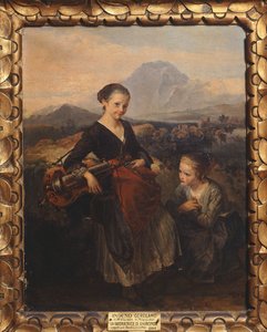 La femme jouant de la vielle à roue, par Gerolamo Induno - Gerolamo Induno
