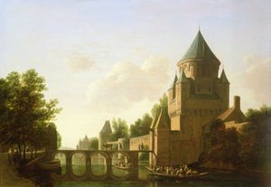 Vue du soir de la Kleine Houtpoort à Haarlem - Gerrit Adriaensz Berckheyde