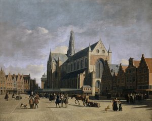 Grote Markt à Haarlem, années 1680 - Gerrit Adriaensz Berckheyde
