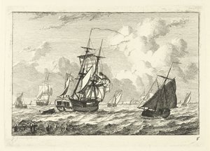 Différents voiliers sur une mer agitée - Gerrit Groenewegen