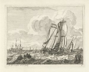 Voiliers et une barque sur l