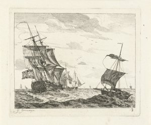 Voiliers sur une mer agitée (Zeegezichten met schepen) - Gerrit Groenewegen