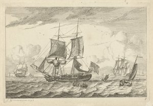 Voiliers sur des eaux agitées - Gerrit Groenewegen