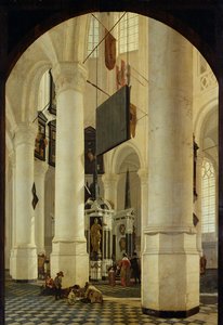 Intérieur de la Nieuwe Kerk à Delft avec le tombeau de Guillaume le Taciturne, 1650 - Gerrit Houckgeest