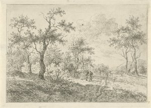 Paysage boisé avec une femme et un garçon - Gerrit Jan Michaëlis