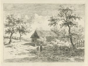 Paysage avec deux figures en chemin - Gerrit Jan Michaëlis
