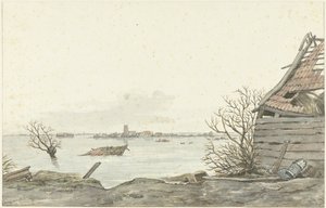 Vue de Ransdorp inondé, février 1825 - Gerrit Lamberts