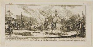 Le bûcher, planche treize de Les grandes misères de la guerre - Gerrit Lucasz van Schagen