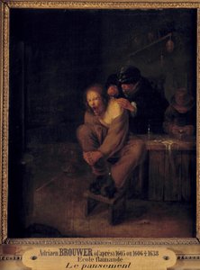 Opération (ou pansement) Un chirurgien soignant un patient. Peinture par Gerrit Lundens (1622-1683) d