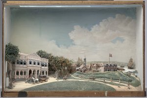 Diorama de la place du Gouvernement à Paramaribo
